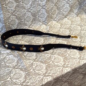 Elegant Black and Gold Embellished Shoulder Strap